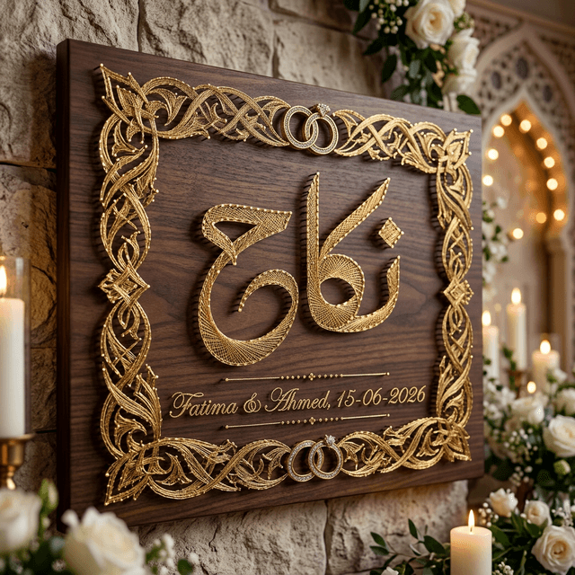 Nikah Urdu Calligraphy - wedding String Art Pakistan